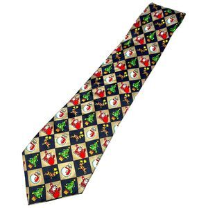 Steven Harris Mens Tie Christmas Santa Snowman Reindeer Made in Korea Vintage